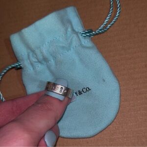 Authentic Tiffany & Co. keyhole ring with diamonds size 6